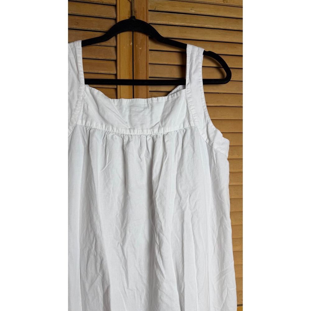 Vtg The 1 for U White Flowy Cotton Prairie Nightgown Cottage Core House Dress M - Picture 10 of 12